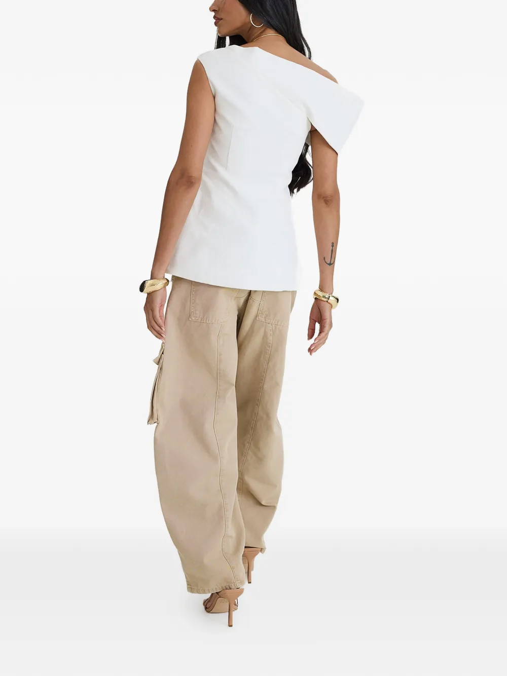 MOOS STUDIO Asymmetrische top Wit