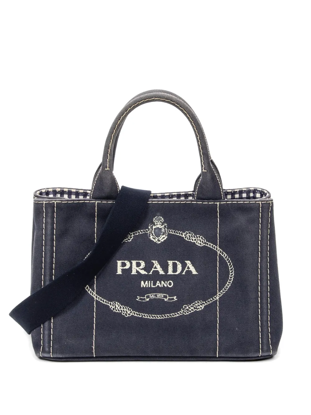 Prada Pre-Owned small Canapa tote bag - Blu