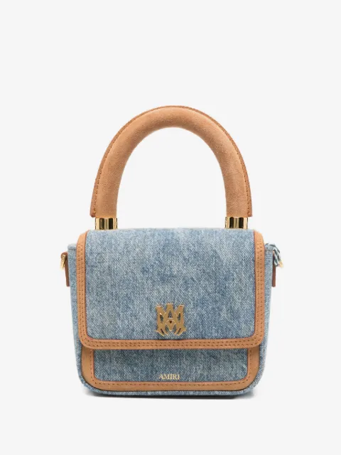 AMIRI micro MA-plaque denim tote bag