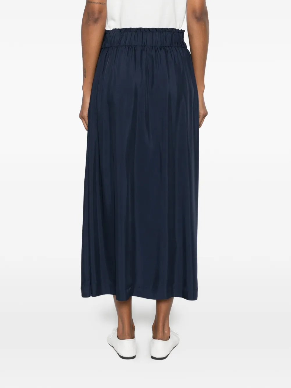 Gant Midi-rok met elastische tailleband Blauw