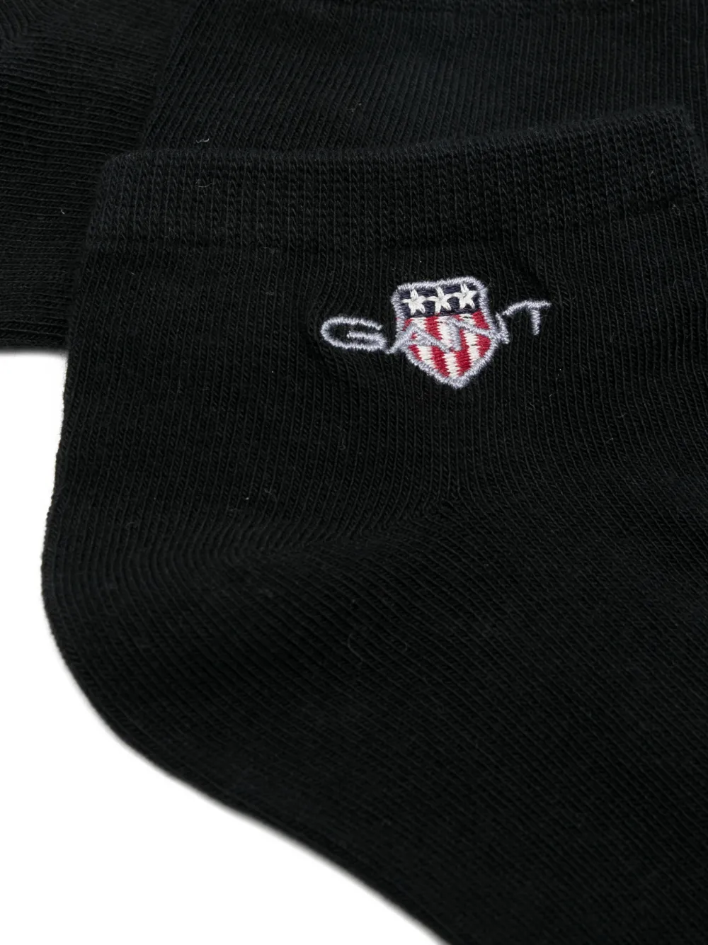 Gant Twee paar enkelsokken met geborduurd logo Zwart