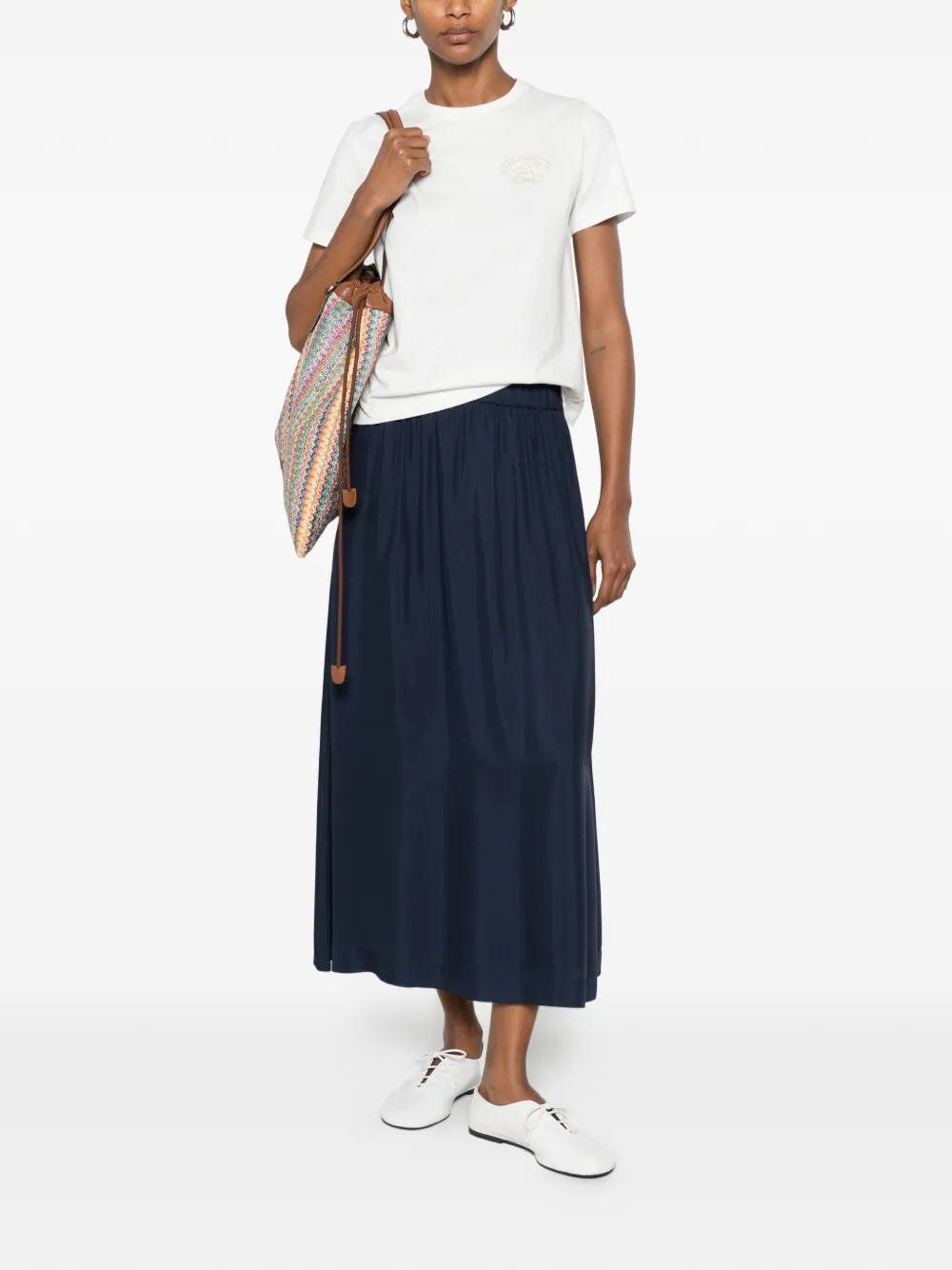 Gant T-shirt met geborduurd logo Wit