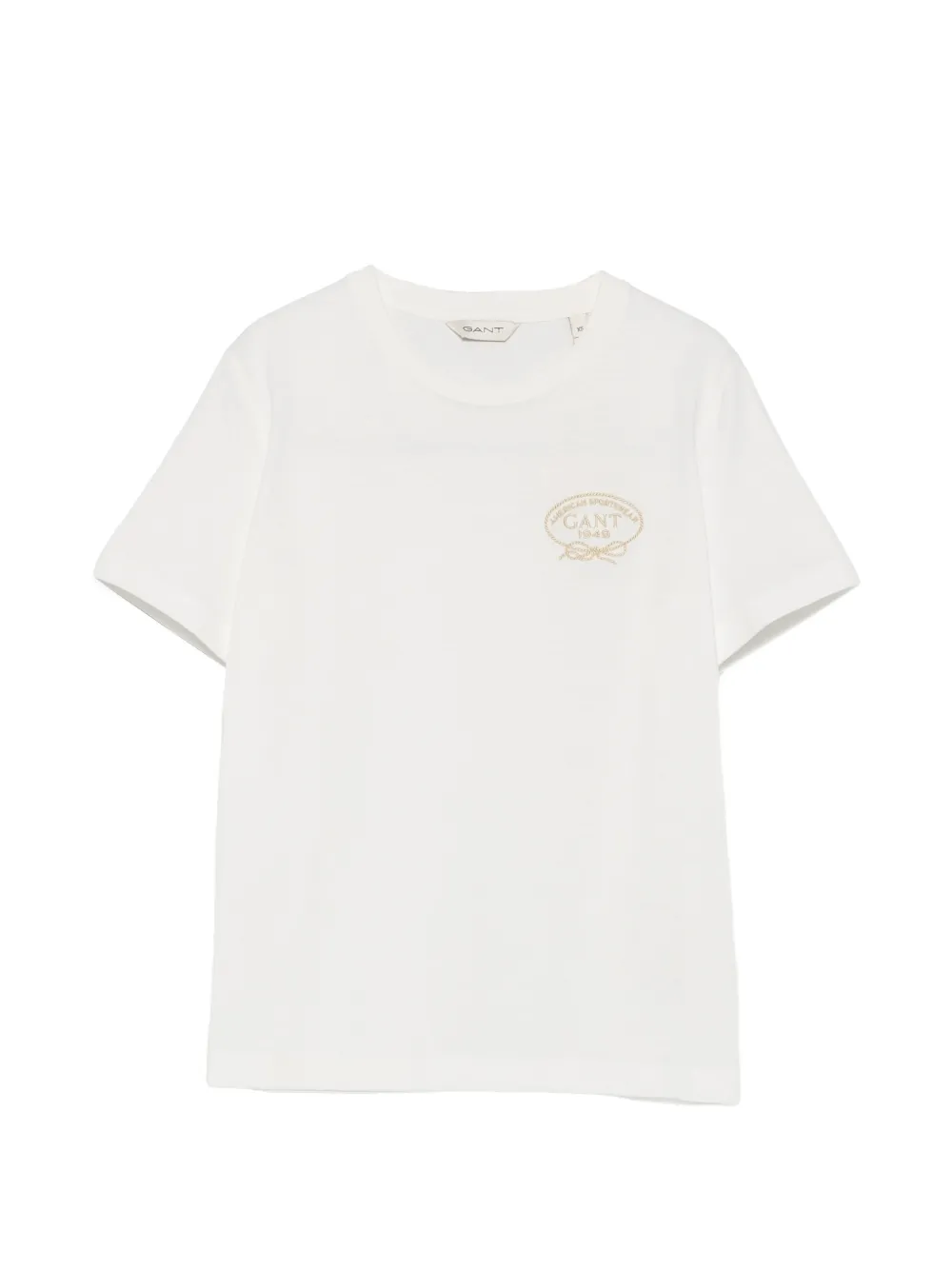 Gant T-shirt met geborduurd logo Wit
