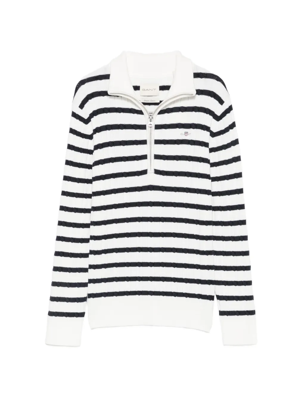 Gant striped cable-knit sweater - Bianco