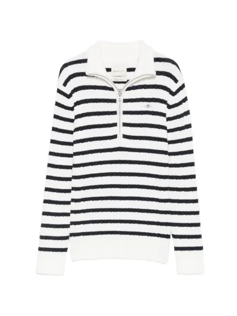 Gant striped cable-knit sweater