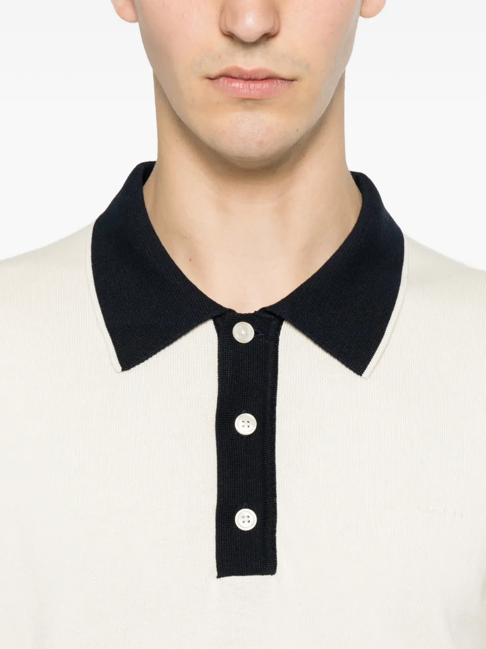 Gant Poloshirt met contrasterende kraag Beige