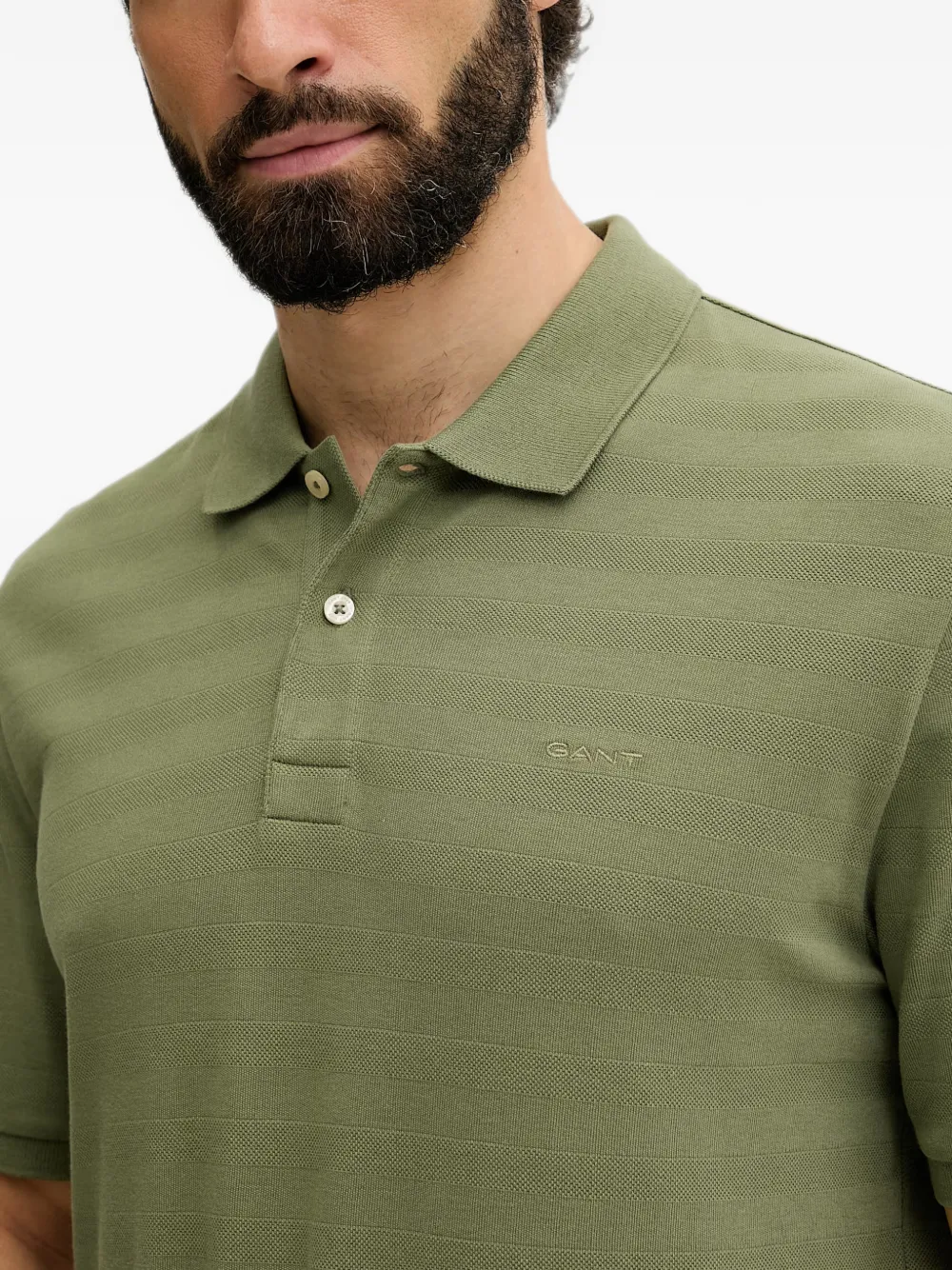 Gant Gestreept poloshirt Groen