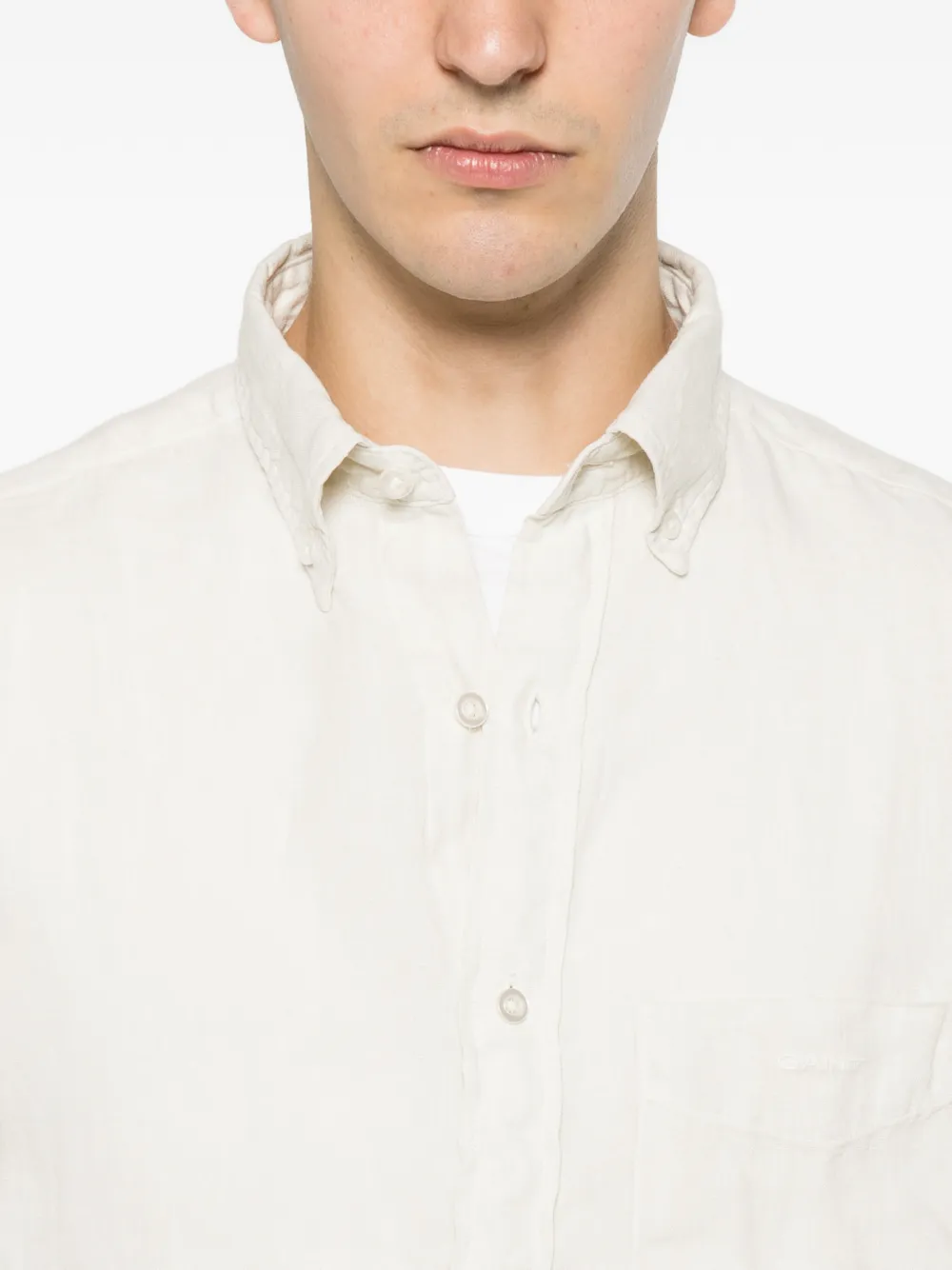 Gant Button-down overhemd met borstzak Beige