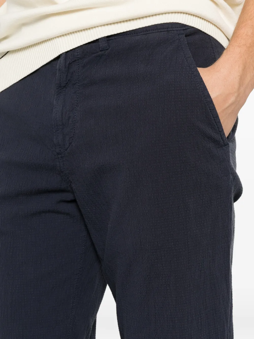 Gant Broek met seersucker-textuur Blauw