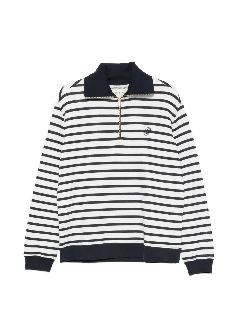 Gant striped quarter-zip sweatshirt - Weiß