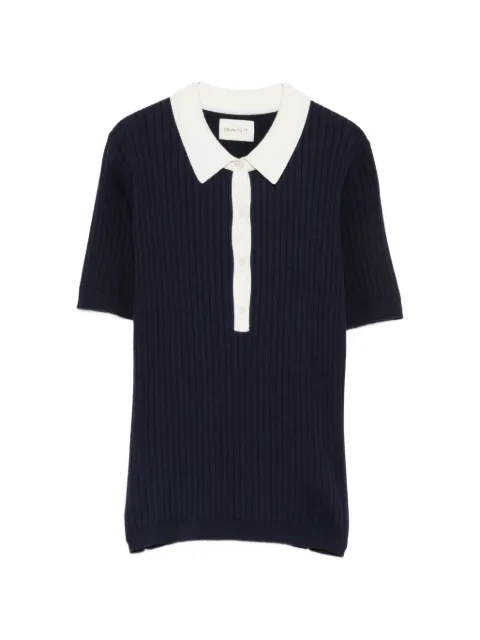 Gant ribbed-knit polo shirt