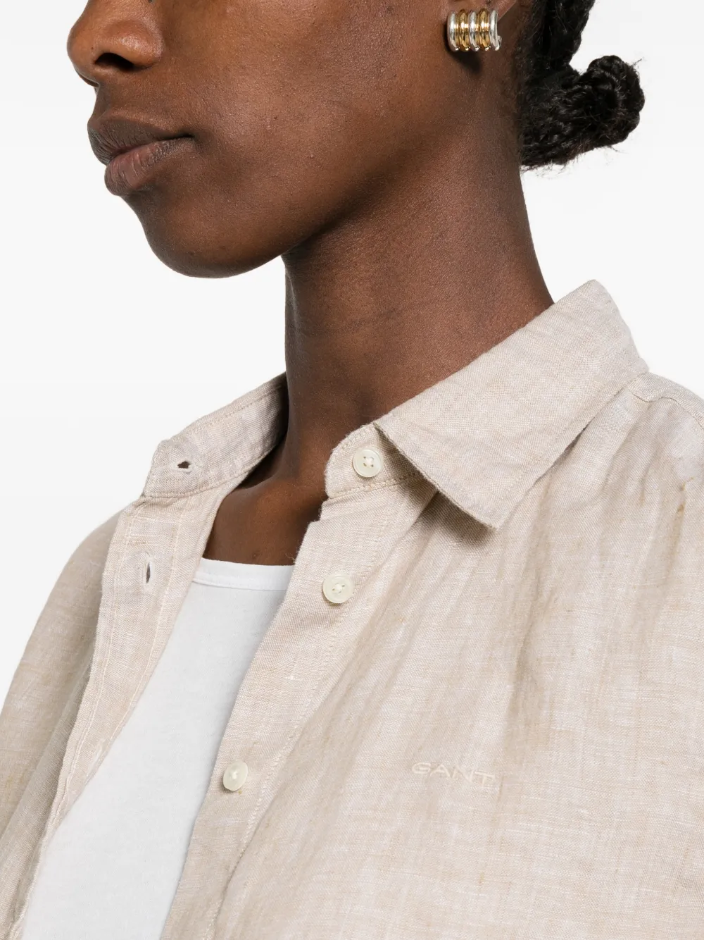 Gant Overhemd met lange mouwen Beige