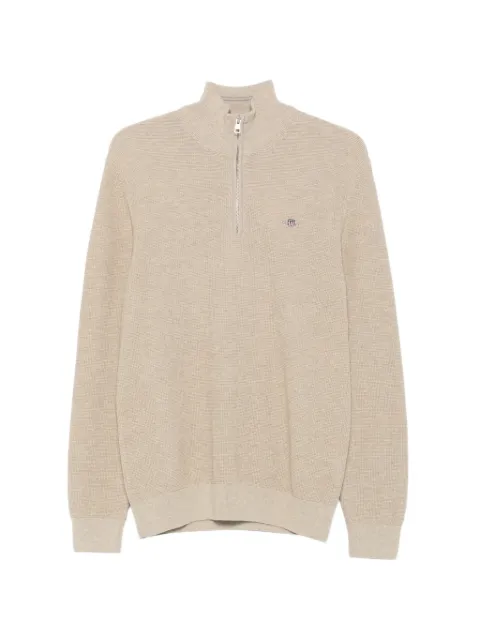 Gant quarter-zip logo-embroidered sweater