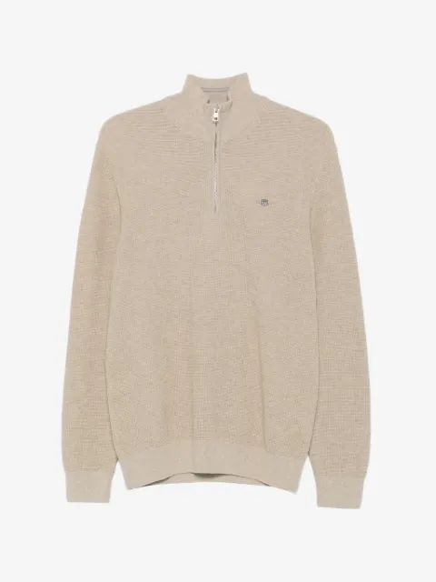 Gant quarter-zip logo-embroidered sweater