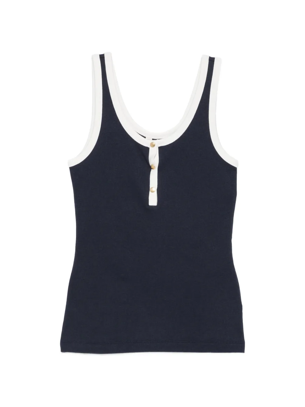 Gant contrast-trim henley top - Blu