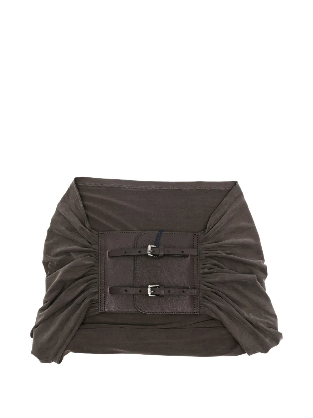 Paloma Wool ruched double-buckle belt - Marrone