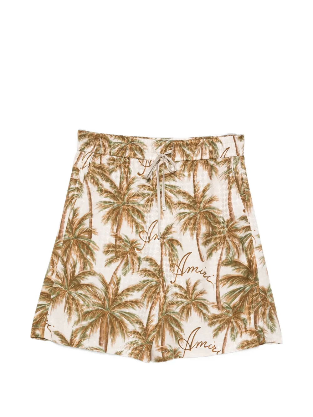 AMIRI palm-tree-print logo-embroidered shorts - Toni neutri
