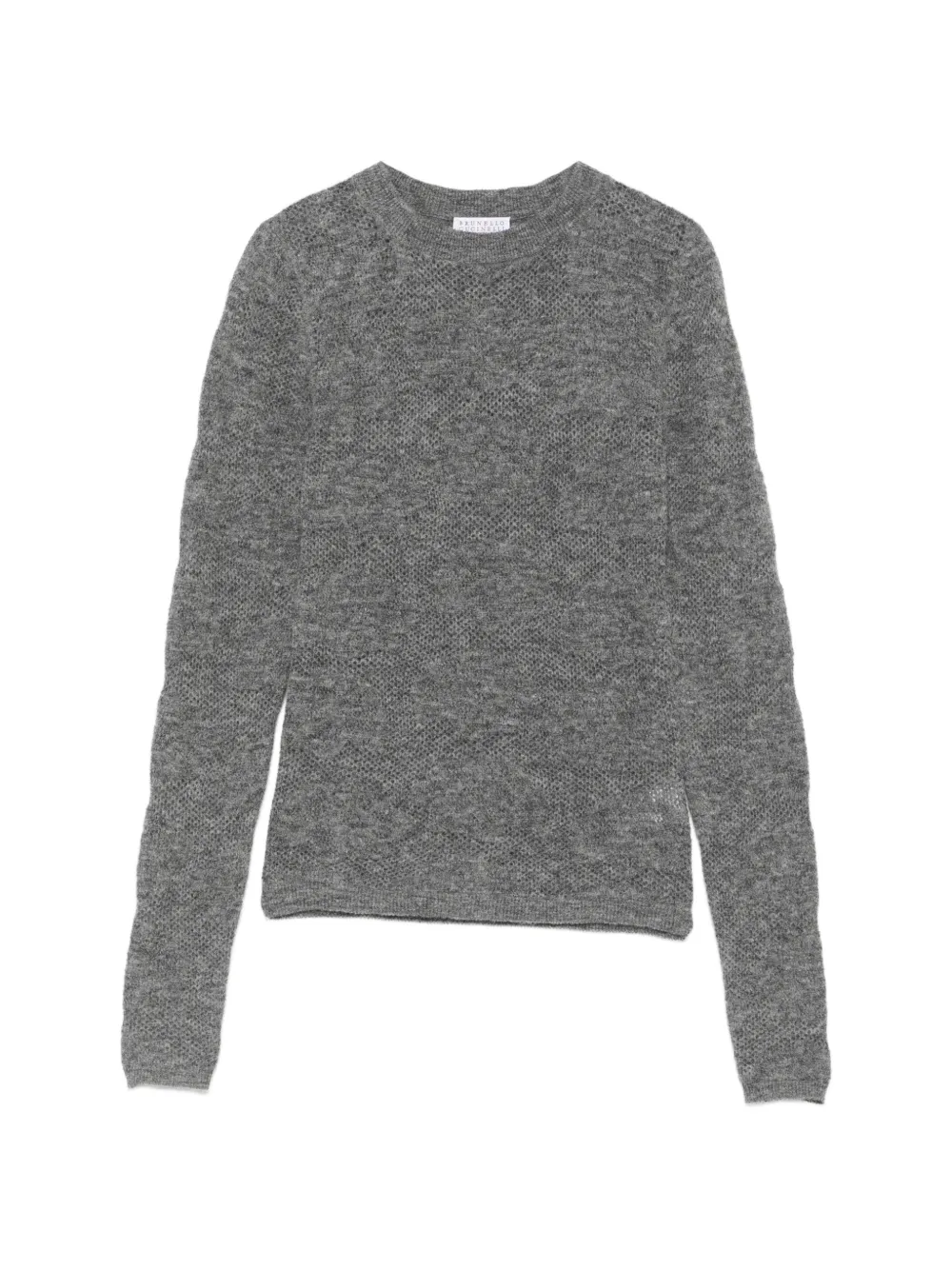 Brunello Cucinelli open-knit long-sleeve sweater - Grey