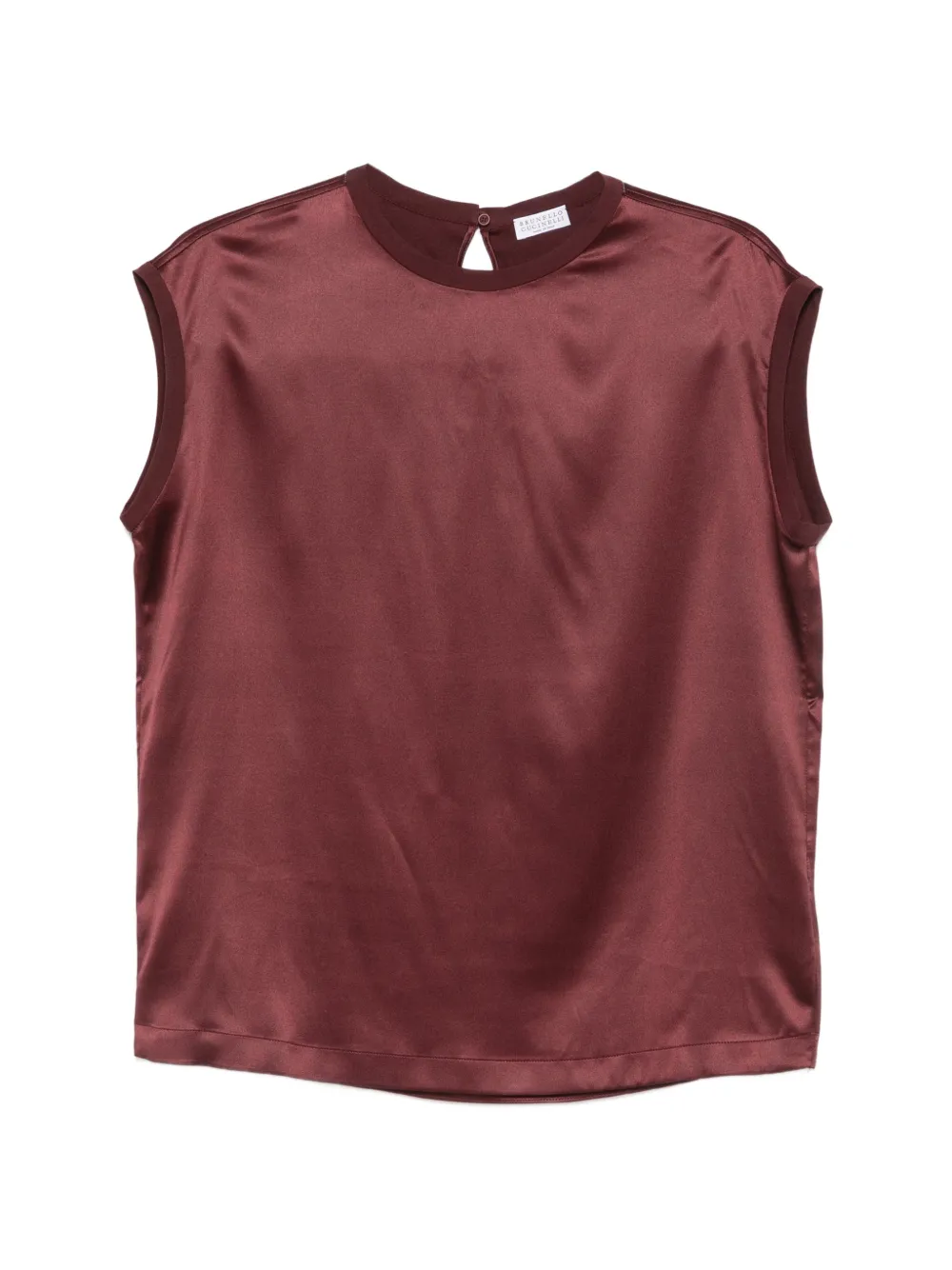 Brunello Cucinelli satin cap-sleeve top - Rosso