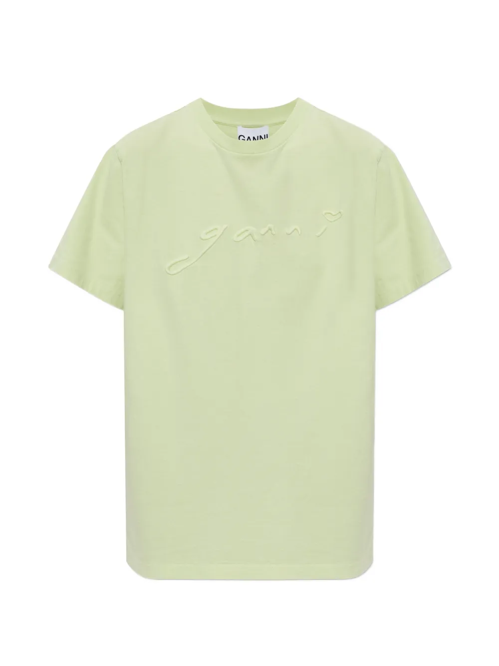 GANNI logo-embroidered T-shirt - Grün
