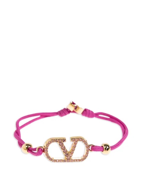 Valentino Garavani pulsera VLogo Signature de algodón con cristales de Swarovski®