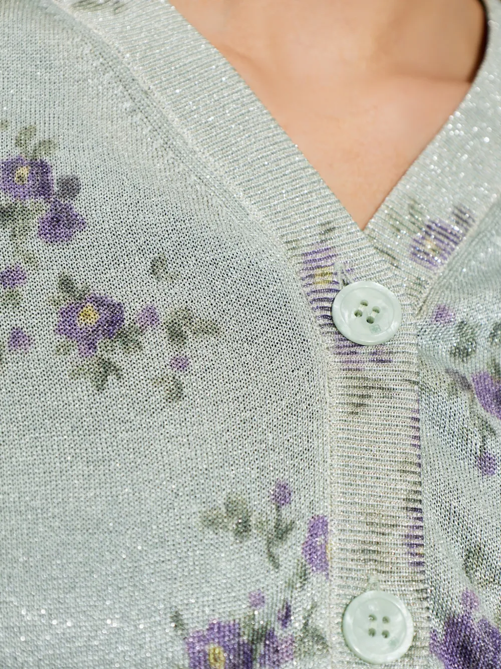 GANNI Vest met bloemenpatroon en metallic-effect Groen