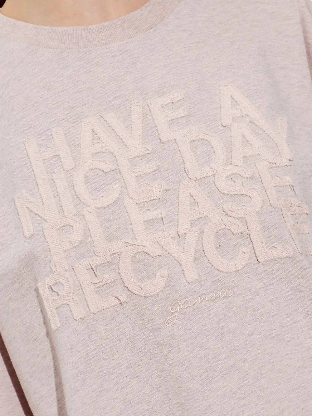 GANNI T-shirt met logo-applicatie Roze