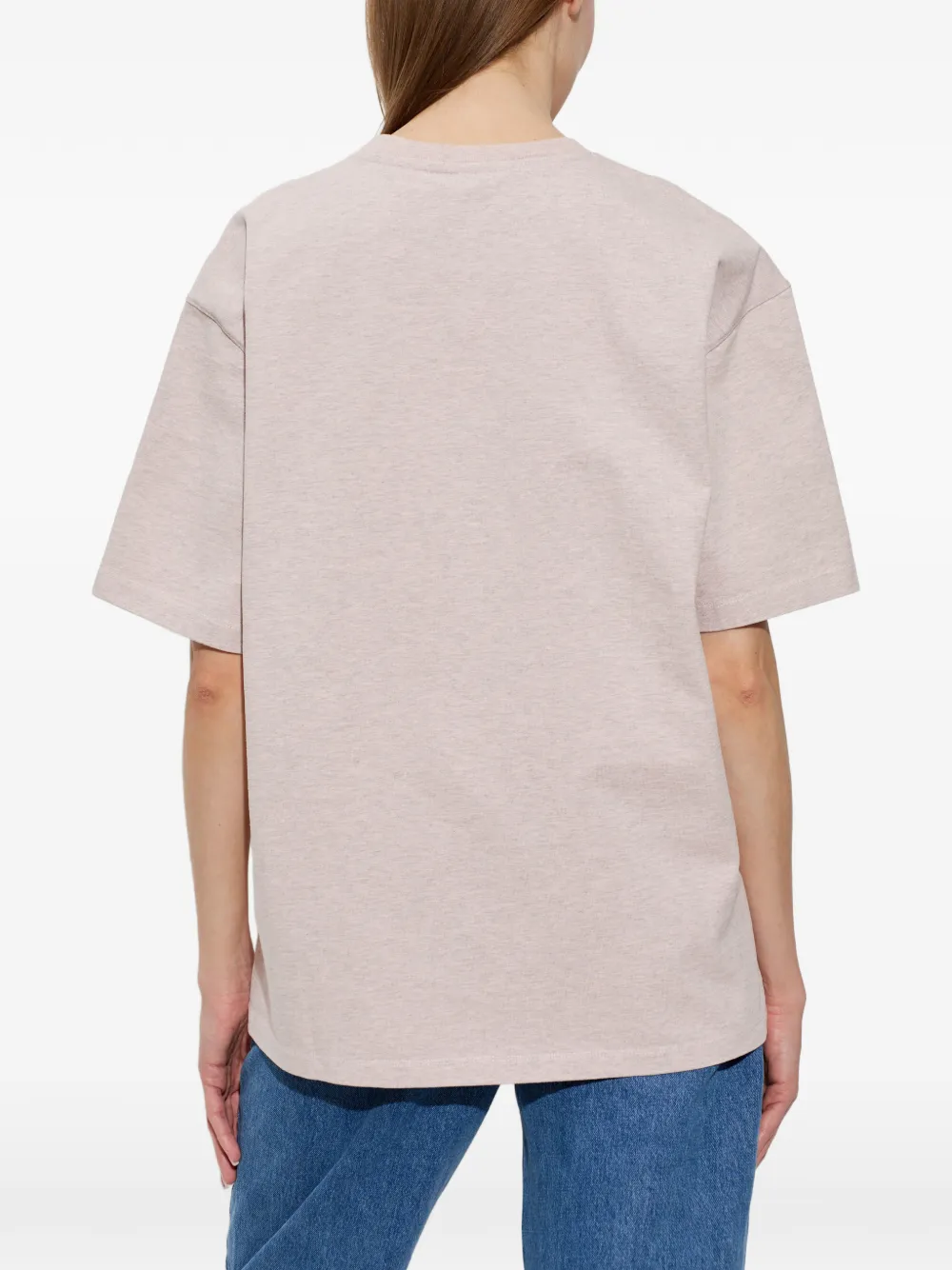 GANNI T-shirt met logo-applicatie Roze