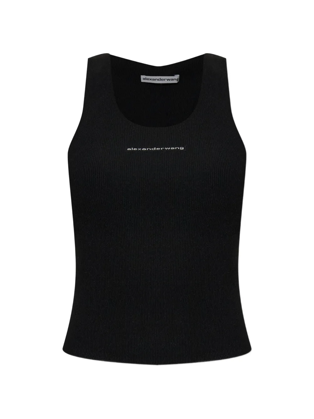 Alexander Wang logo-print ribbed-knit tank top - Nero