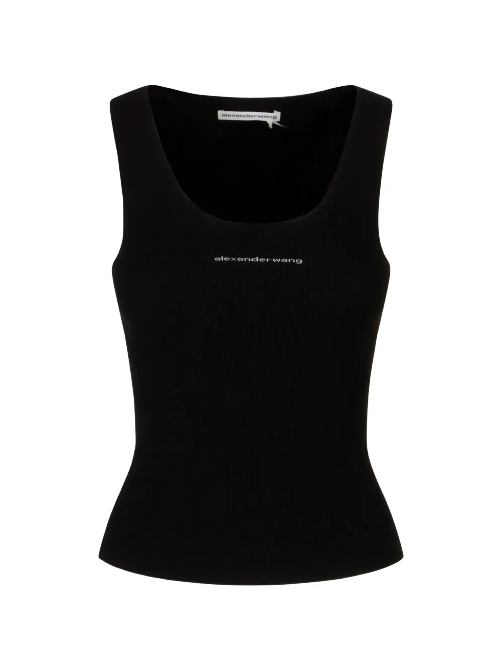 Alexander Wang logo-print ribbed-knit tank top - Nero