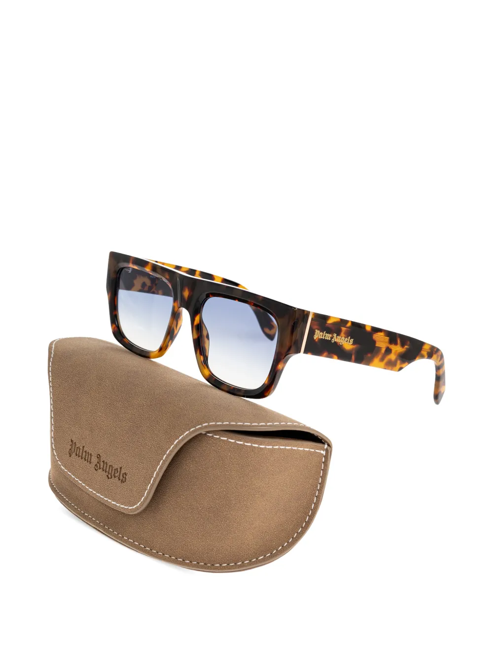Palm Angels Eyewear Zonnebril met vierkant montuur Bruin