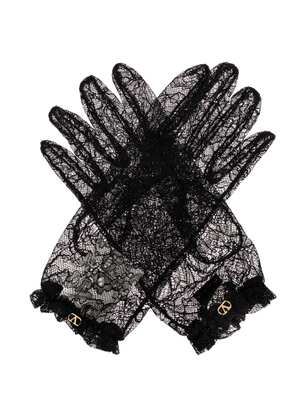 Valentino Garavani VLogo lace gloves - Schwarz