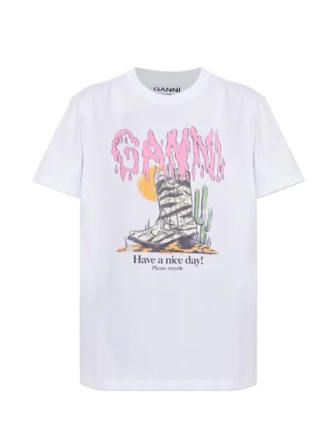 GANNI playera con estampado gráfico