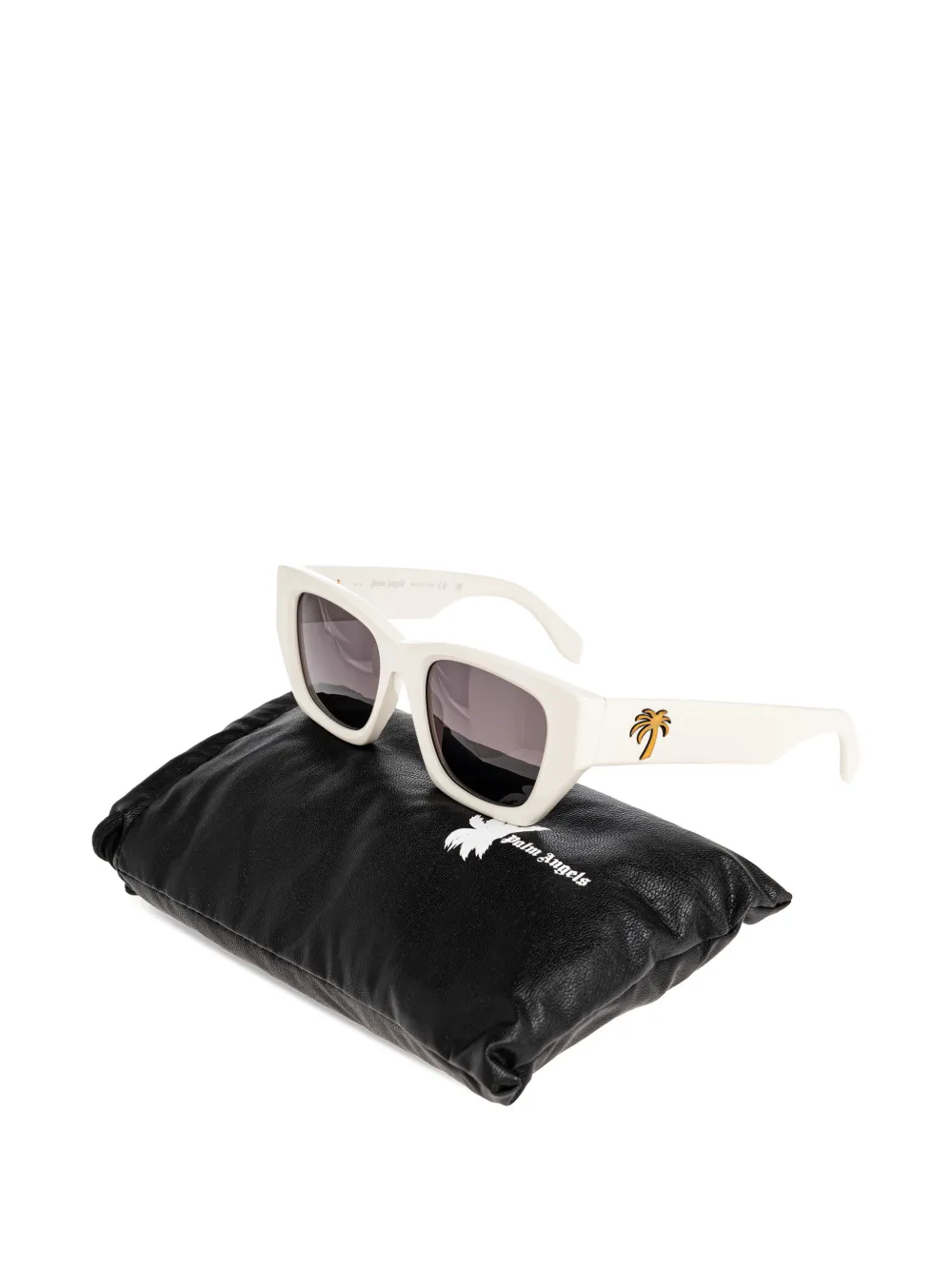 Palm Angels Eyewear Zonnebril met vierkant montuur Beige