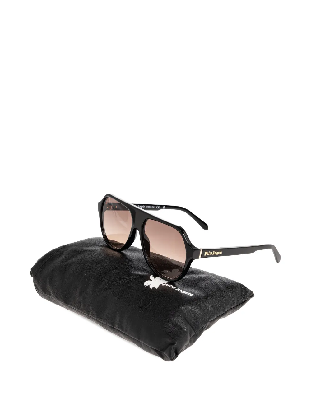 Palm Angels Eyewear Zonnebril met piloten montuur Zwart