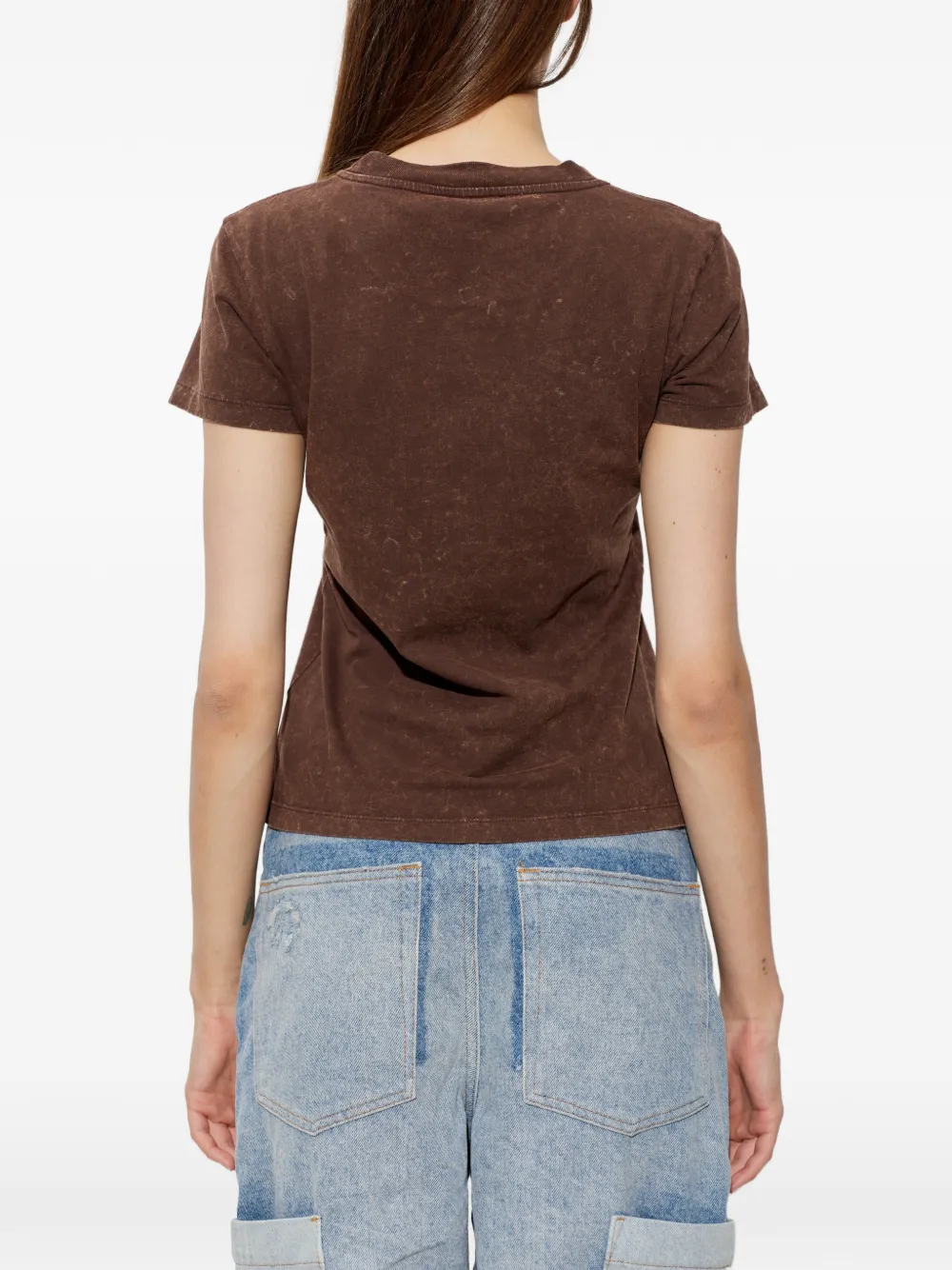 GANNI Katoenen T-shirt met grafische print Bruin