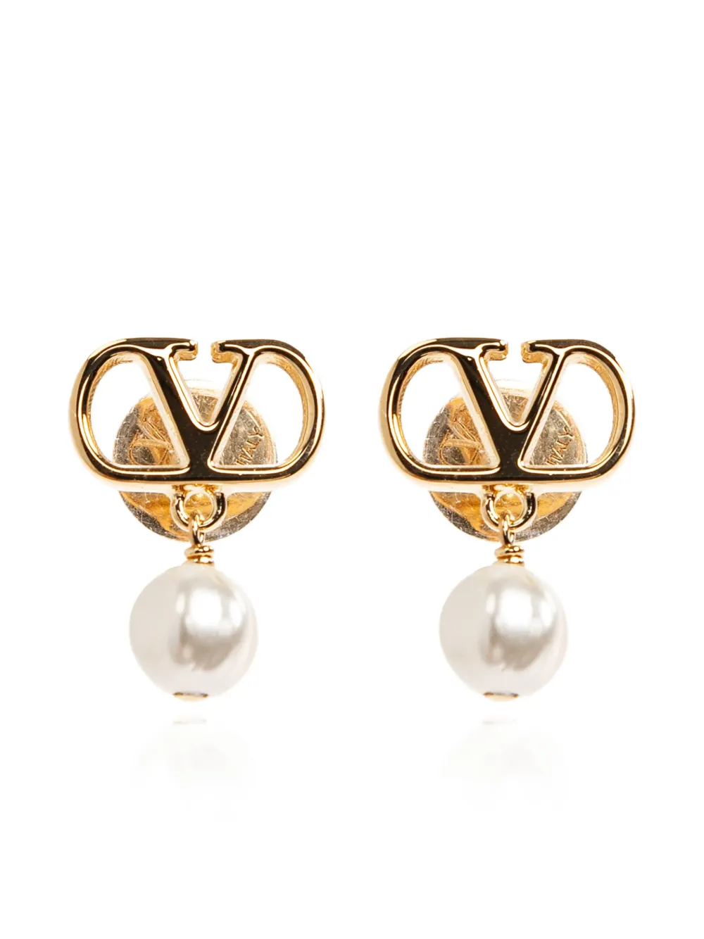 Valentino Garavani VLogo Signature pearl-pendant earrings - Oro
