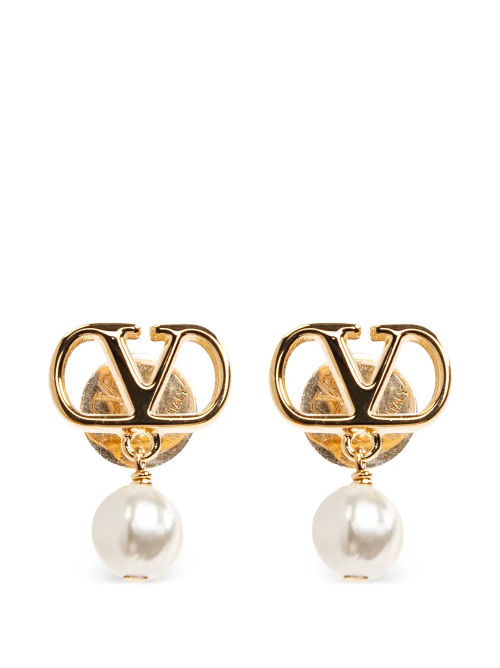 Valentino Garavani VLogo Signature pearl-pendant earrings - Oro