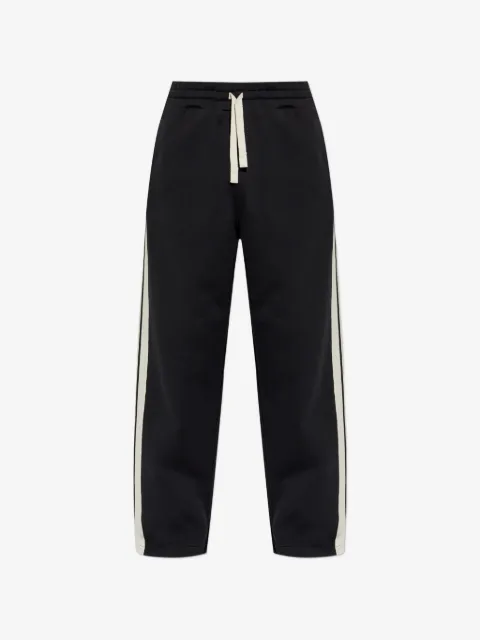 Palm Angels side-stripe logo-print wide-leg cotton track pants