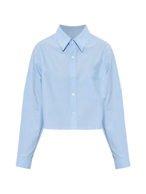 Alexander Wang logo-embroidered cotton cropped shirt