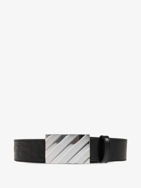 Off-White embossed-bucke leather belt