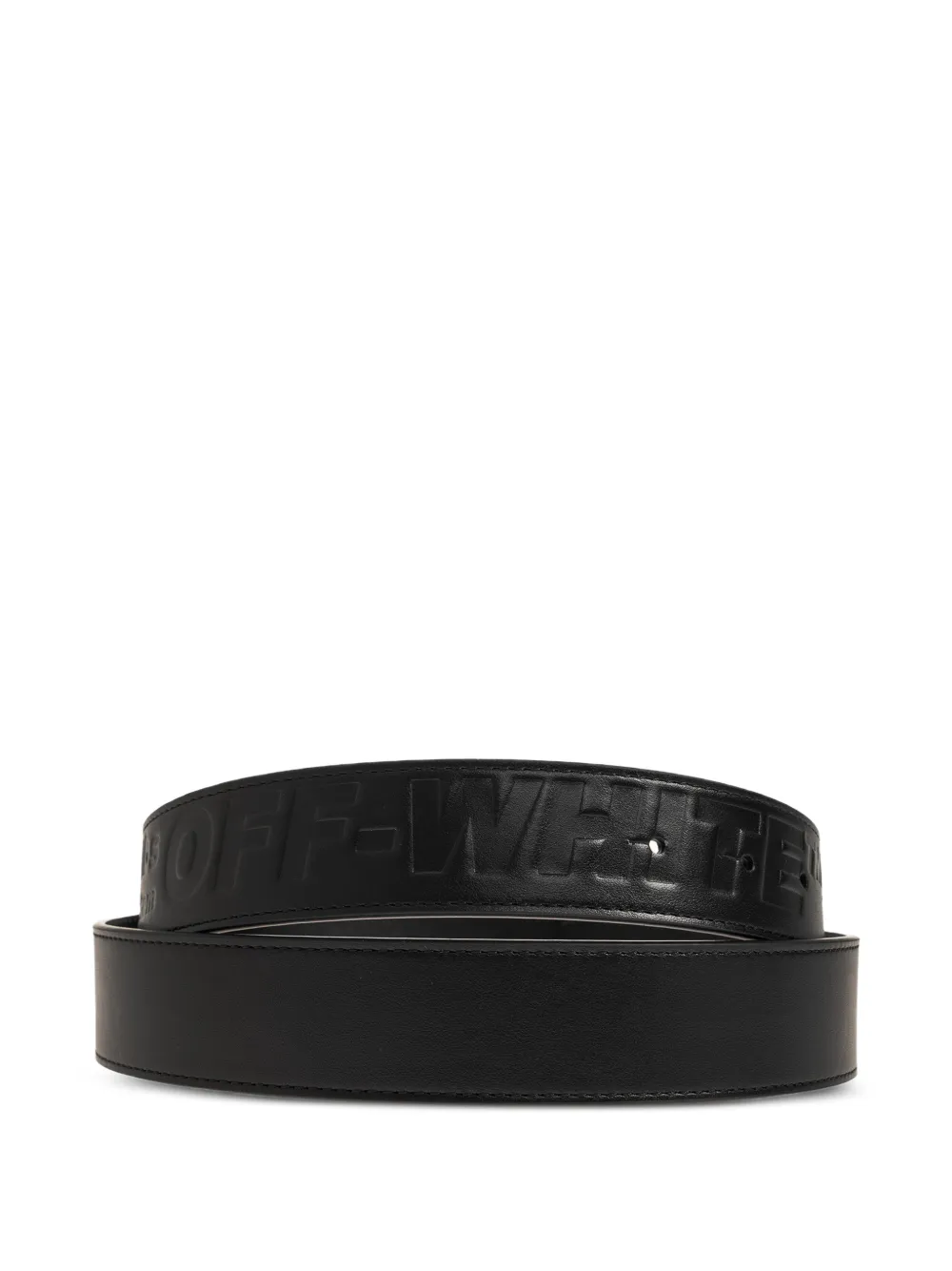 Off-White Leren riem met reliëf-gesp Zwart