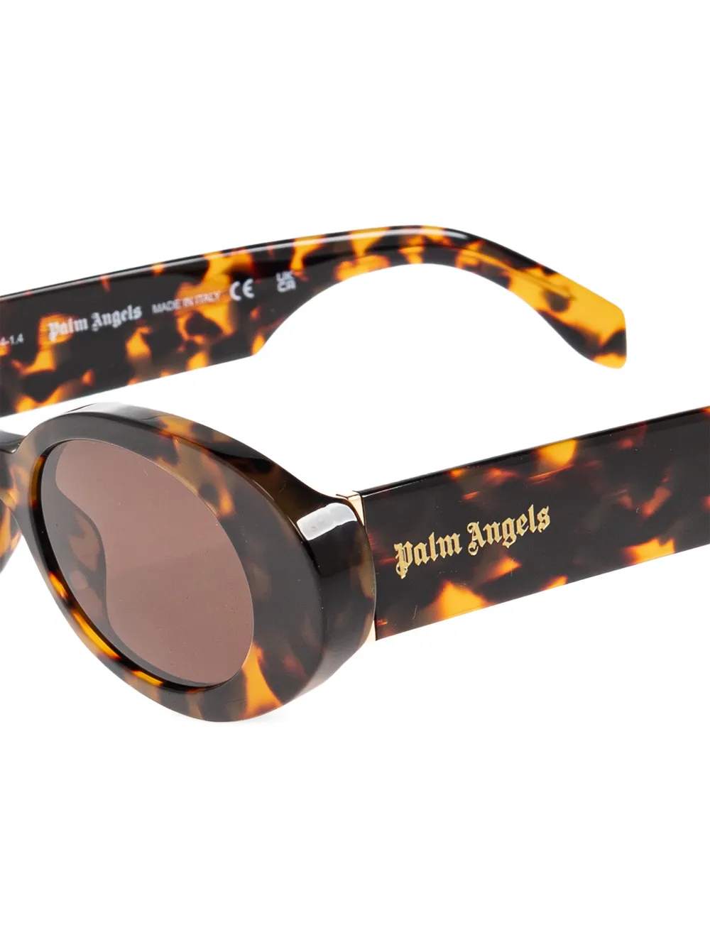 Palm Angels Eyewear Zonnebril met rond montuur Bruin