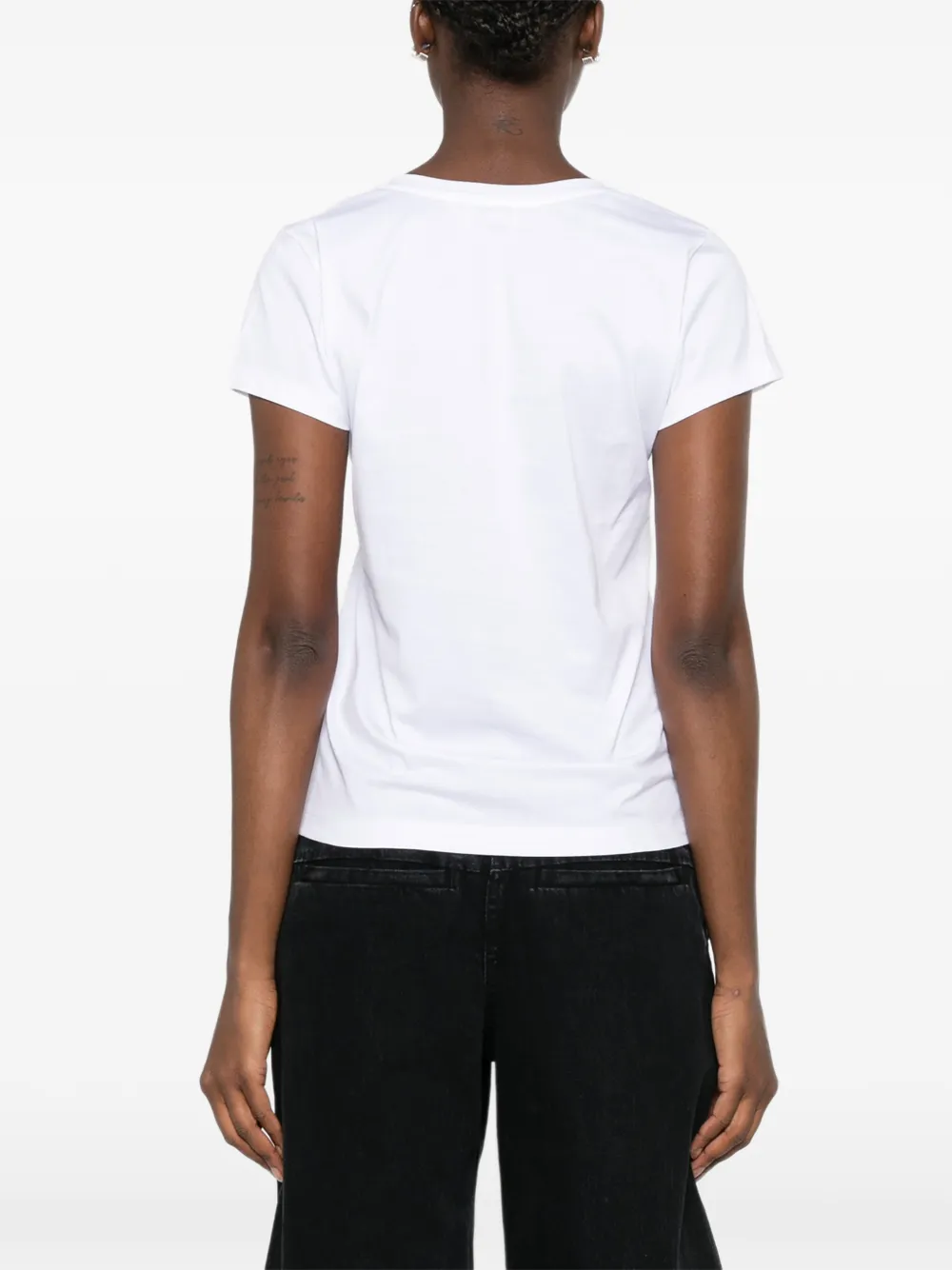 Mazzarelli Calliope T-shirt met V-hals Wit