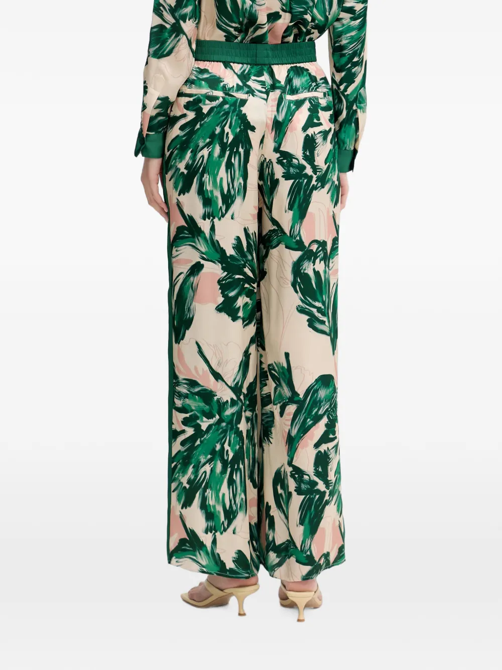 Marc Aurel Broek met bloemenprint Beige