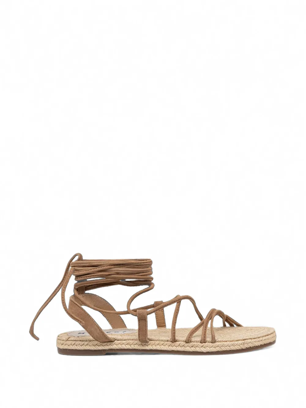 Manebi lace-up suede flat sandals