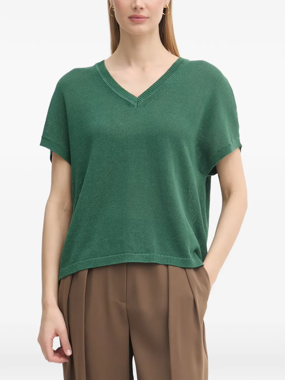 Marc Aurel V-neck knitted T-shirt