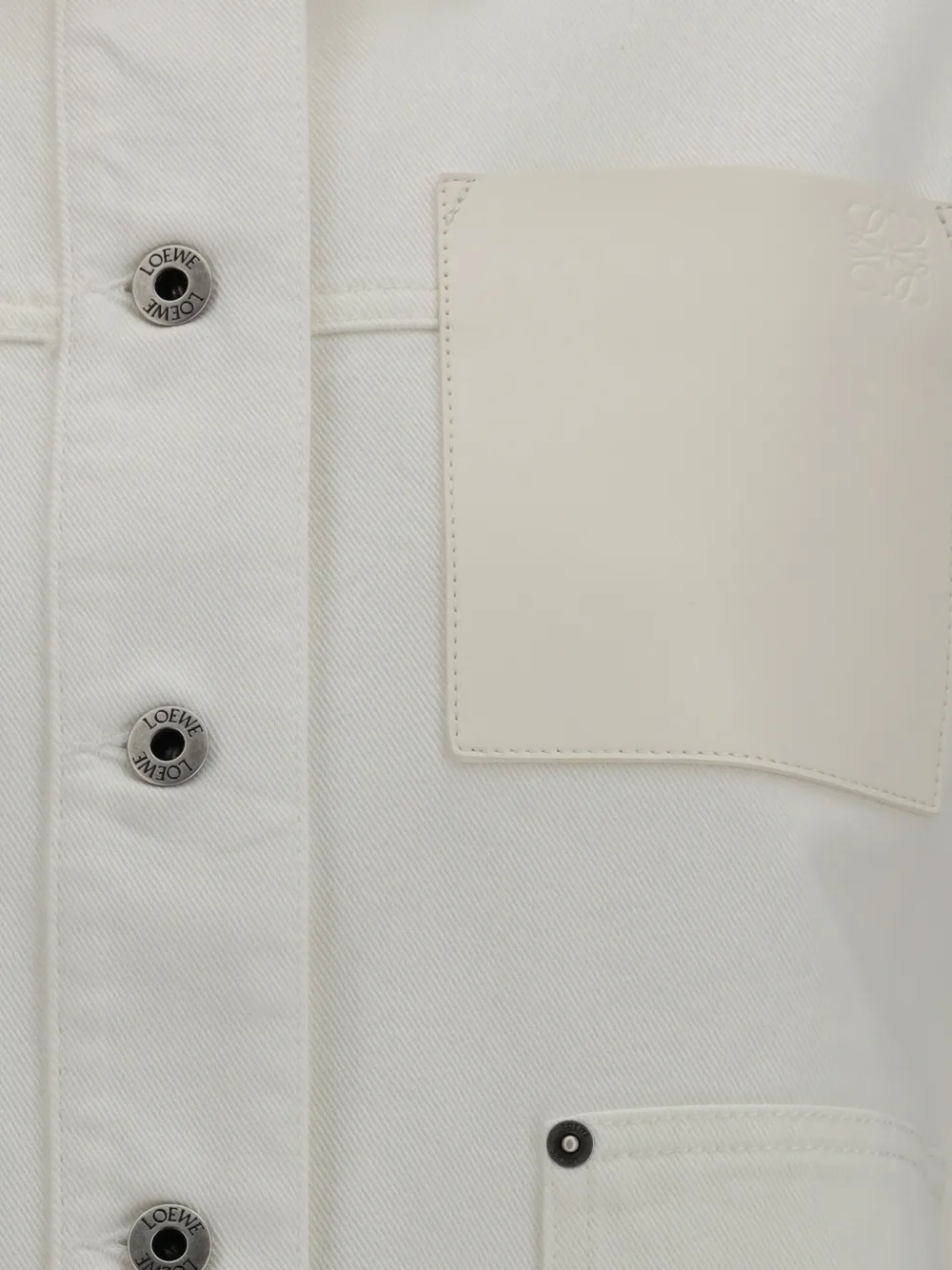  Loewe Veste En Jean à Logo Anagram Estampé - Blanc 