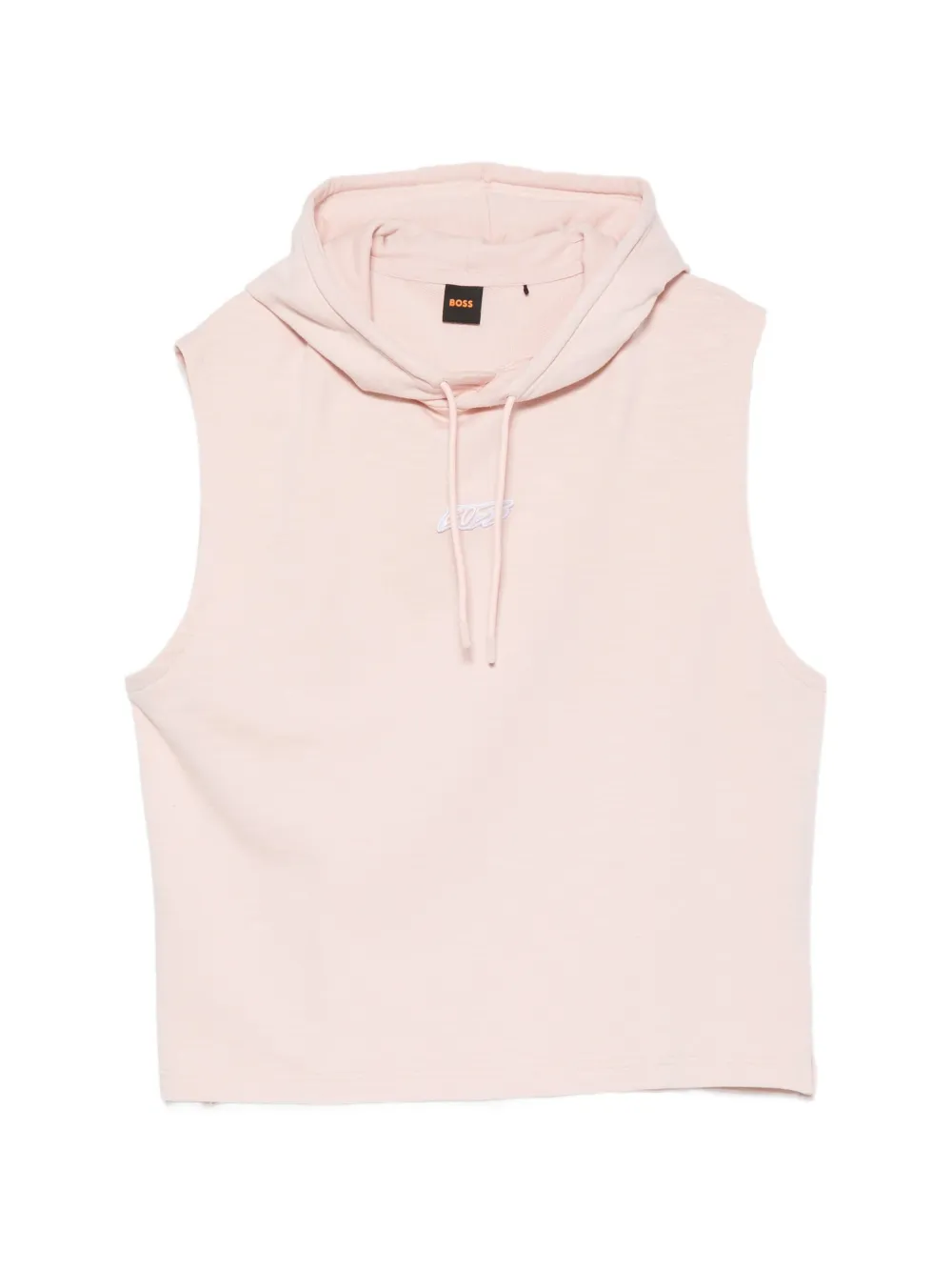 BOSS logo-patch sleeveless hoodie - Rosa