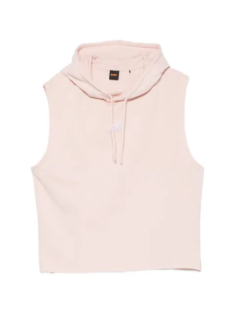 BOSS logo-patch sleeveless hoodie